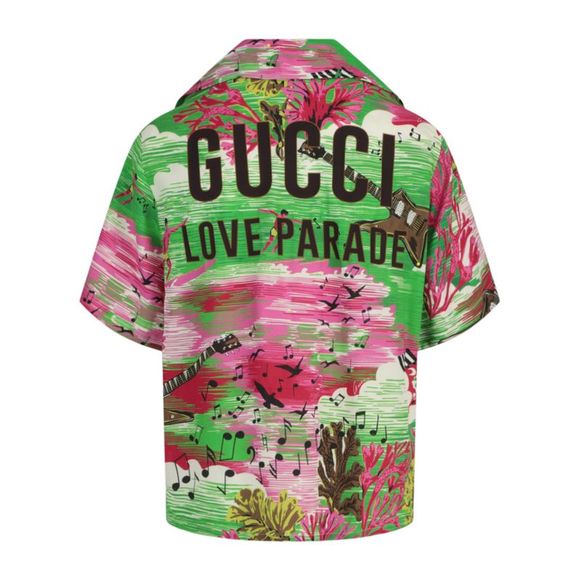 Gucci Music Ocean Print Bowling Shirt - Picture 2 of 4